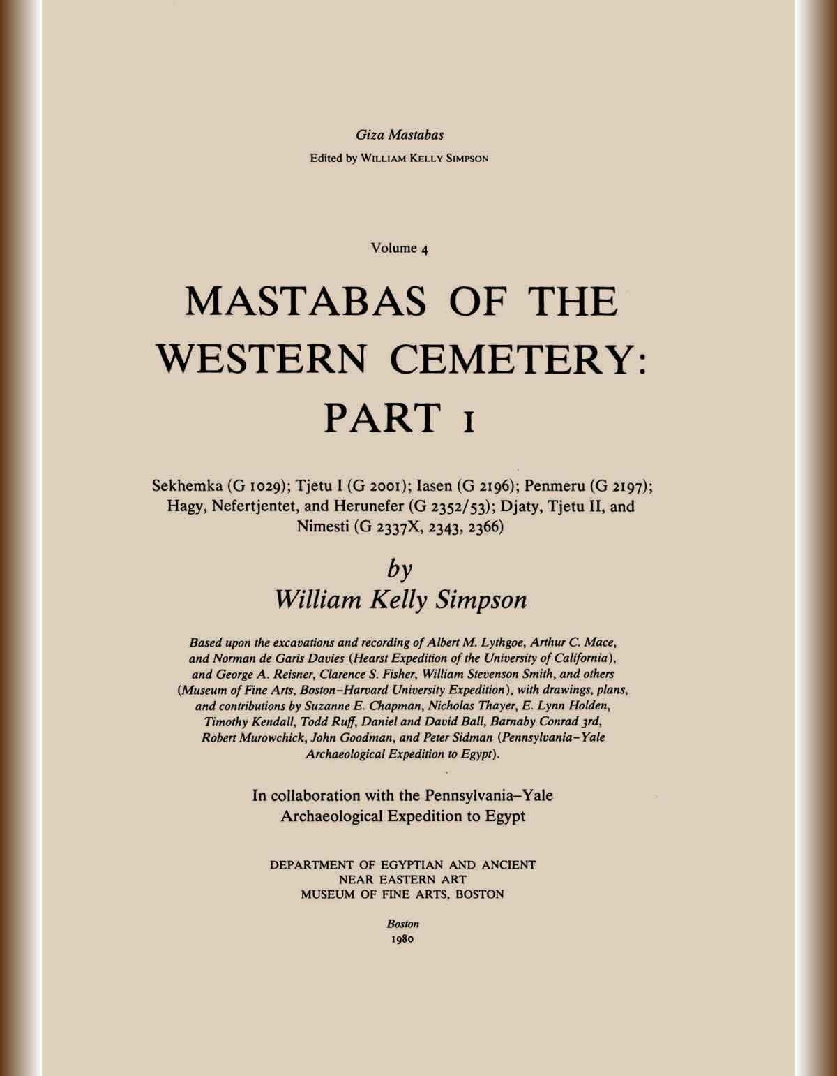 Mastabas of the Western Cemetery-Part 1-cover