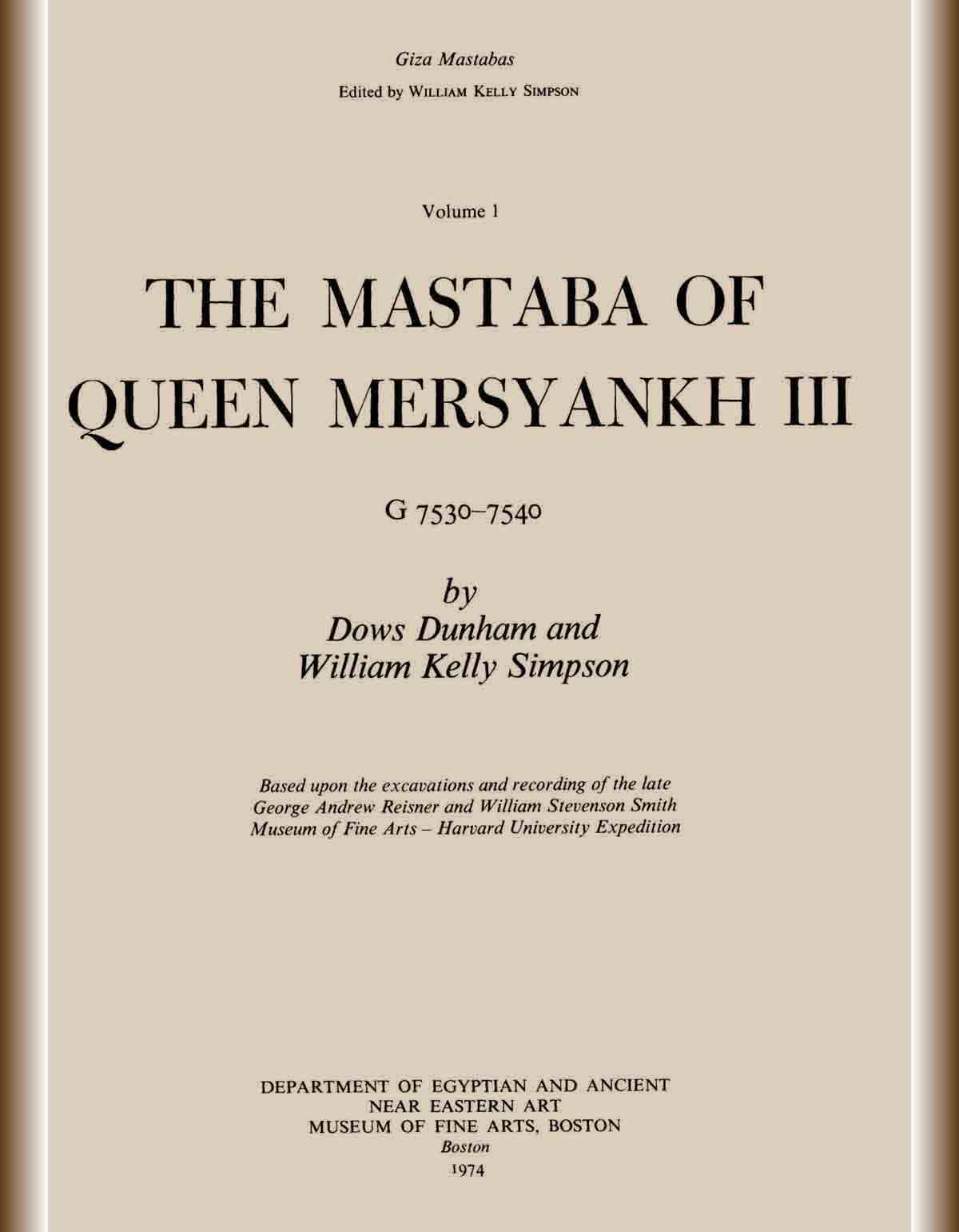 The Mastaba of Queen Mersyankh III-G7530-7540-cover